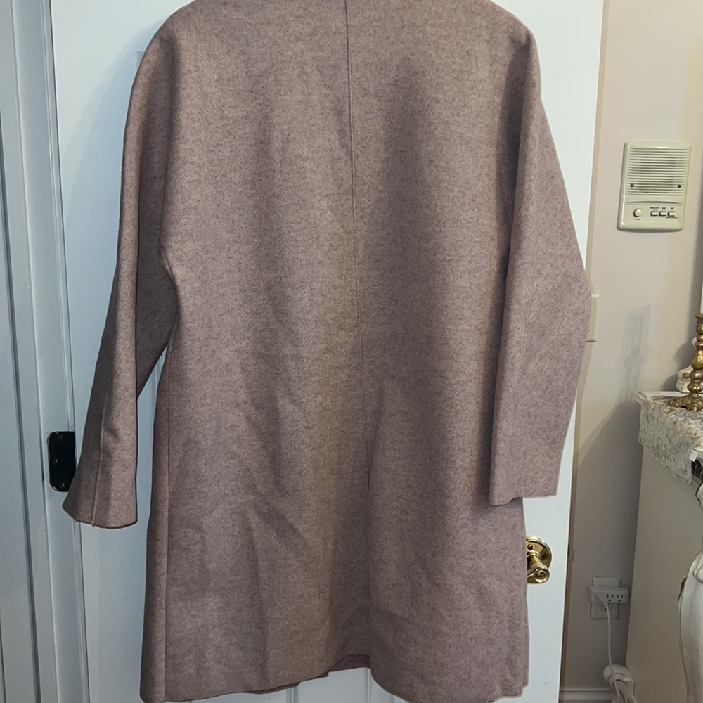 Bernardo Revolve Blush Pink Sweater Coat Pea Coat One Button Jacket Large - Picture 3 of 4